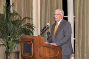 Former N.C. Governor James G. Martin speaking at an event in fall 2016.