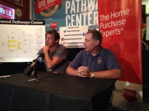 TV Star Ty Pennington helped Haywood Pathways Center open its doors during a 2014 event with Co-founder Sheriff Greg Christopher. Photo Credit: Haywood Pathways Center.